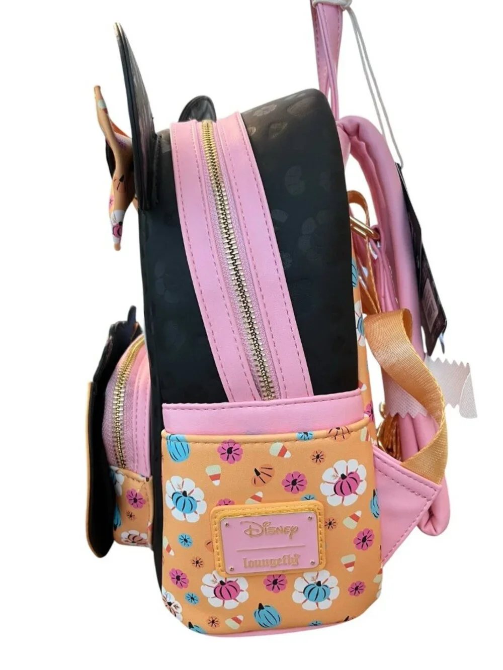 Loungefly Halloween Minnie Mouse Floral Pumpkin Glow In Dark Mini Backpack NWT